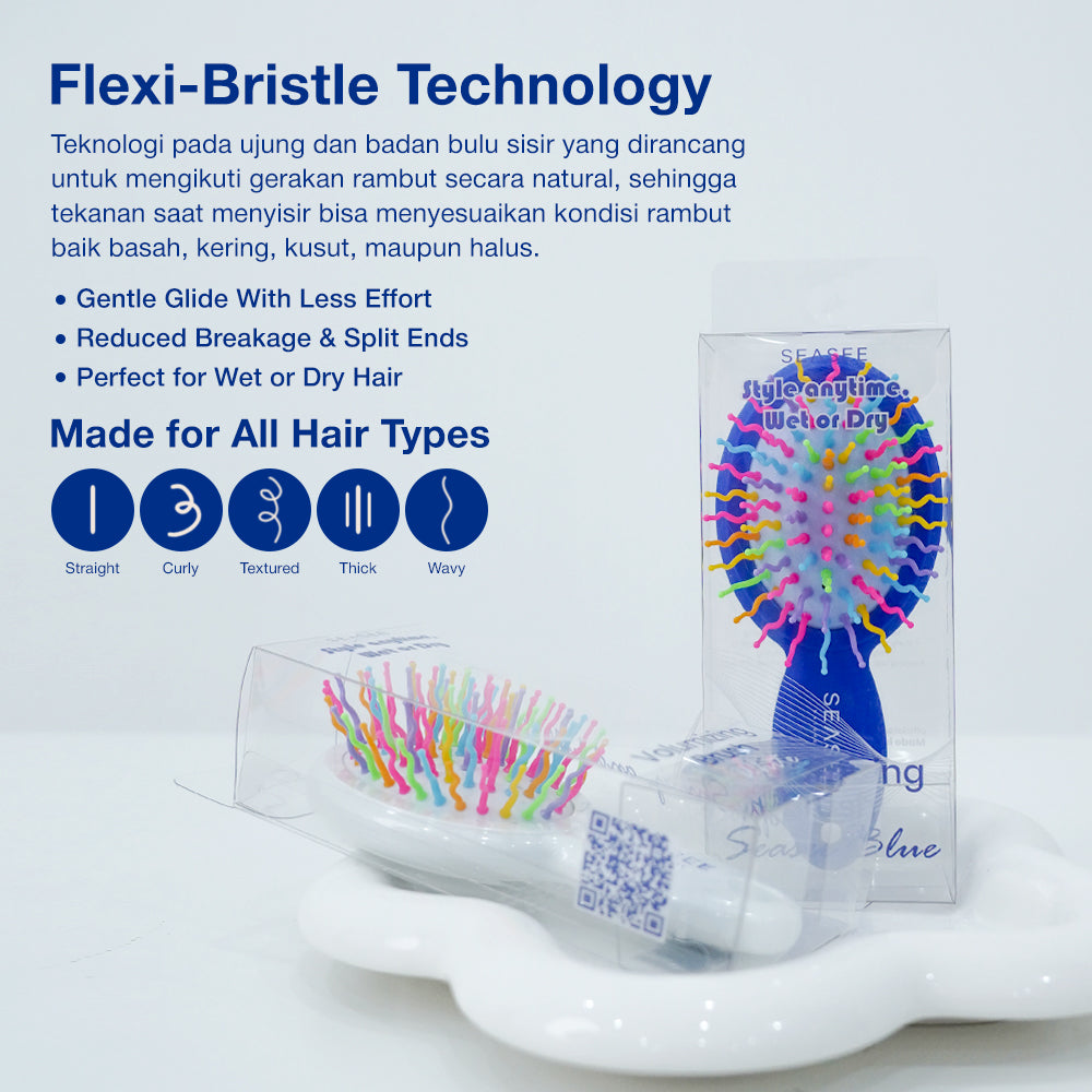 SEASEE Rainbow Volume Brush with Mirror - White - product detail image 3