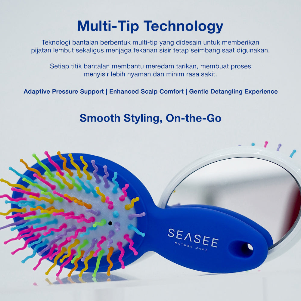 SEASEE Rainbow Volume Brush with Mirror - White - product detail image 4