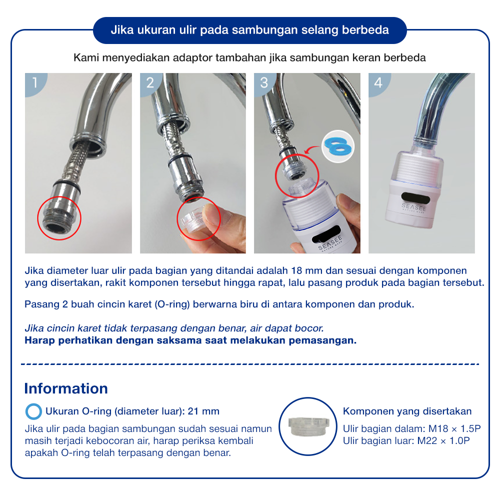 SEASEE Kitchen Water Filter Kit - Flexible Type - product detail image 4